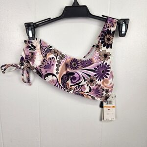 Salt & Cove Women's One Shoulder Bikini Top Size S‎ Multicolor Floral Boho Style